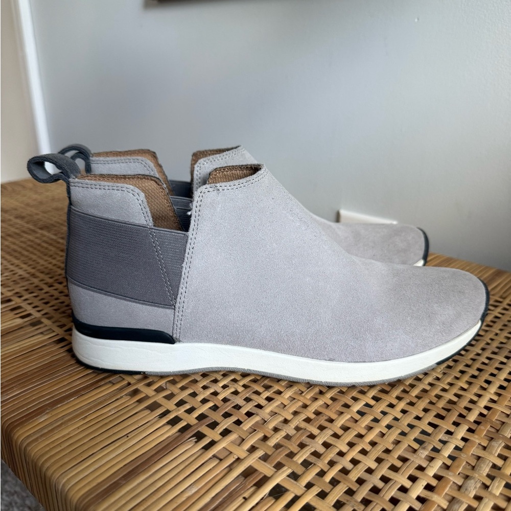 Gray Suede Slip-On Casual Sneakers